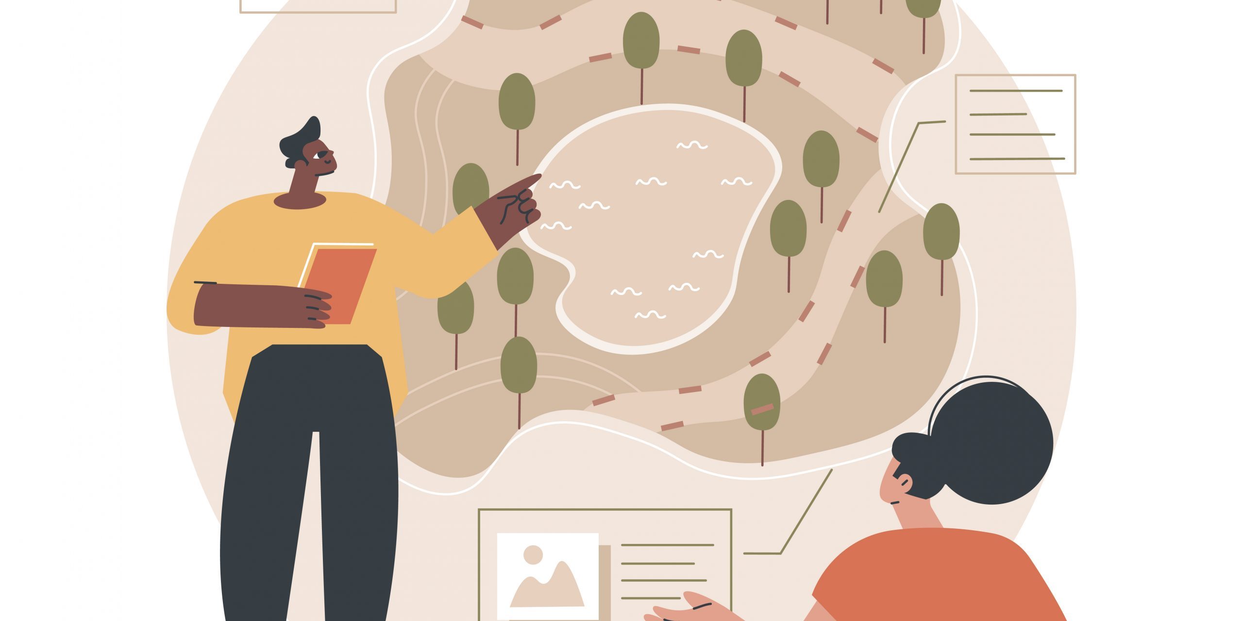 Area management abstract concept vector illustration.